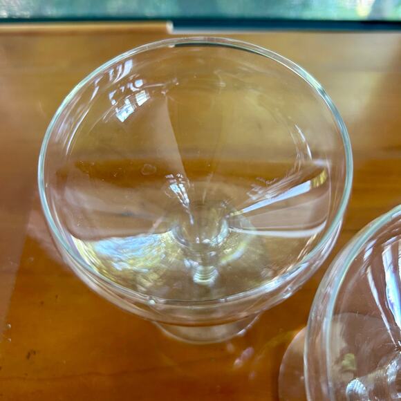 Vintage Coupe Glasses Set of 2 – Clear Stemmed Cocktail or Champagne Glasses - Picture 7 of 11